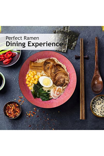NO BRAND Set Ramen: Boluri Ramen (2 bucăți) + Bețișoare și Linguri