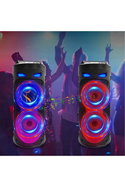 NO BRAND Boxă Bluetooth Portabilă Fără Fir Bas TWS FM USB Aux Negru Radio
