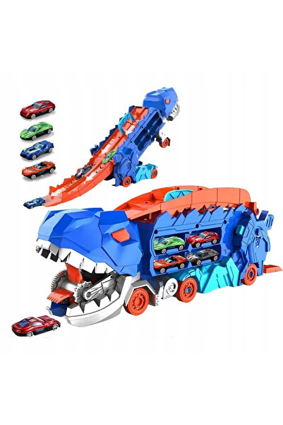 NO BRAND CIRCUIT DE CURSE 3-ÎN-1 CU ARCURI METALICE ȘI TRANSPORTOR MEGA DINOS...