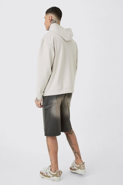 NO BRAND Hanorac oversize gri, trening subțire, cu glugă și buzunare, Boohoom...