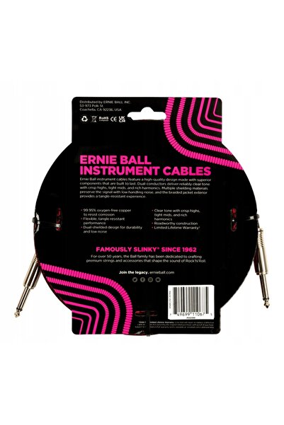 NO BRAND Cablu de chitară Ernie Ball 6398 (7,62 m)