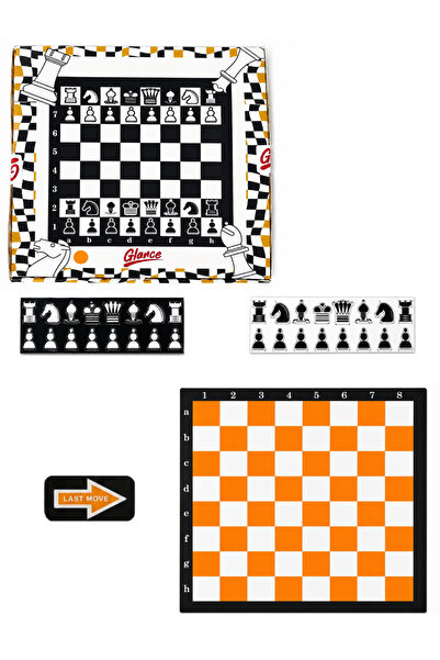 GLANCE Chess Set Orange,Foldable Magnetic Chess,Game for Kids,Adults and Begi...