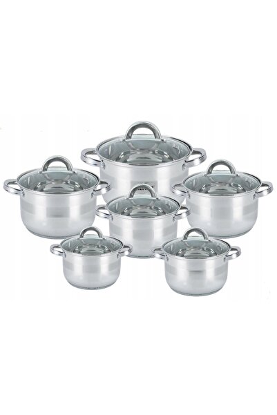 NO BRAND Set de vase de gătit Klönberg Kb-2503, 12 piese - Gaz, Inducție, Hal...