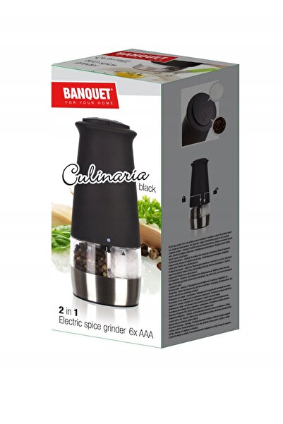 NO BRAND Râșniță electrică pentru condimente 2 în 1 Culinaria Negru