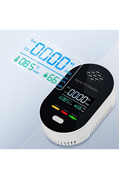 NO BRAND Detector de alarmă Senzor de monoxid de carbon LCD Gaz Umiditate Tem...