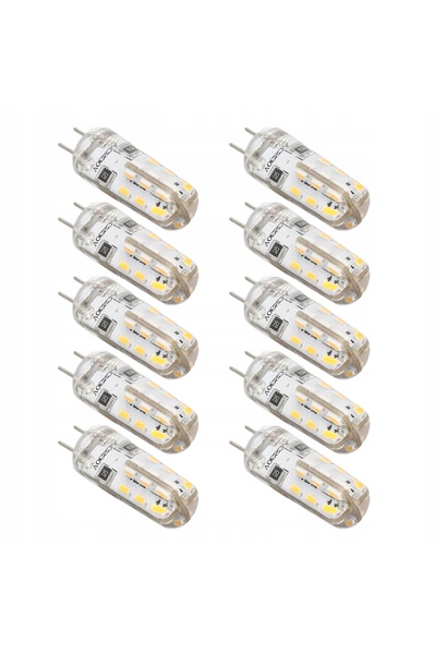 NO BRAND 10 X Bec LED G4 AC220V 1.5W 10mm X 35mm Alb Cald 3000K