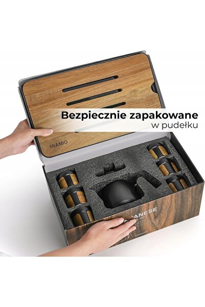 NO BRAND Set ceramic Herbacian 6 cești 100ml Carafă 620ml Farfurie