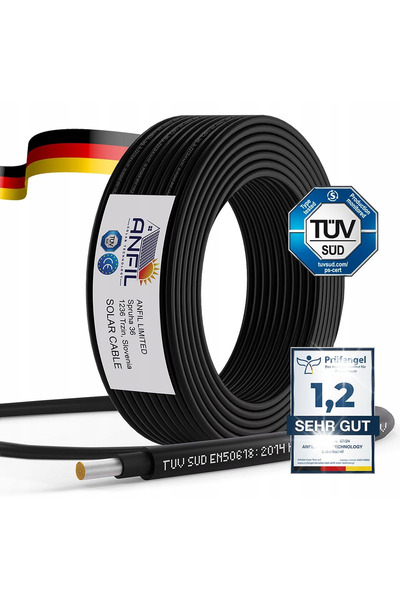 NO BRAND Cablu solar Anfil 30m 4mm² rezistent la UV, impermeabil, certificat TUV