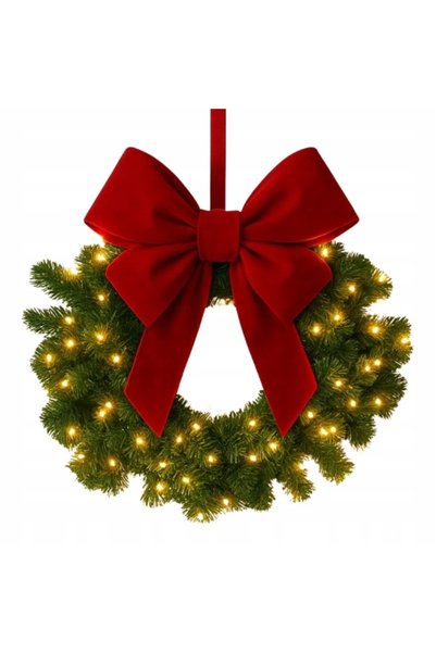 NO BRAND Coroană de Crăciun decorativă pentru uși, verde dens, premium, 60 cm