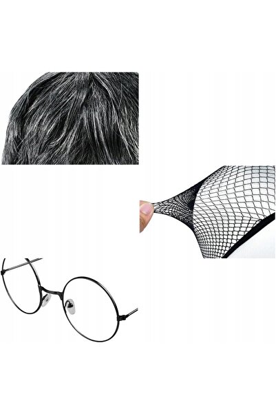 NO BRAND Costum Adult 7 Elemente Perucă Bunic Ochelari Petrecere