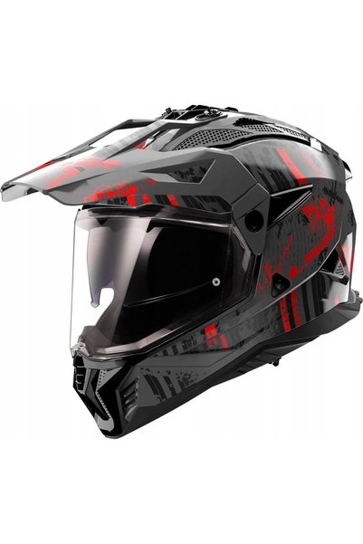 LS2 KASK AK4670223327 XXL NEGRU ROȘU MX702 PIONEER II CRAZY NEGRU ROȘU