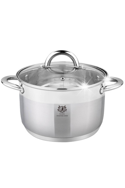 NO BRAND Karl Hausmann - oală + capac - solidă - pentru inducție - oțel - ø 2...