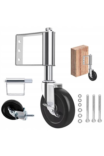 NO BRAND Roată pivotantă cu arc pentru poartă, solidă, 10 cm, 100 kg, cu frână