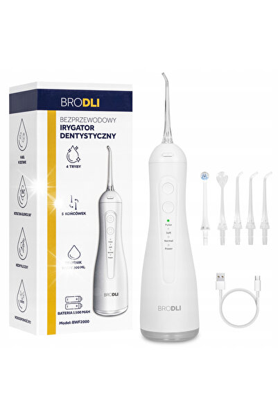 NO BRAND Brodli Irigator Dentar Fără Fir 300 ml 5 Duze 4 Moduri