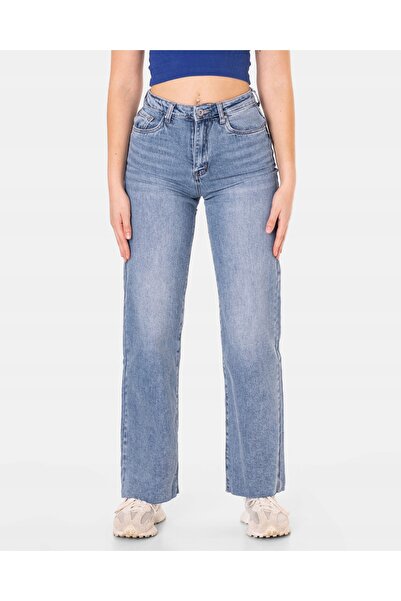 NO BRAND Pantaloni evazați de damă, blugi stil suedez cu picior larg 8294 XL