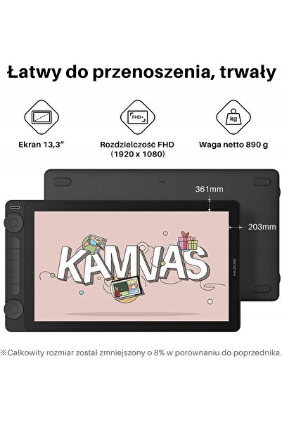 NO BRAND Tabletă grafică cu ecran de 13 inci, 16384P, Touchpad, USB, Pentech,...