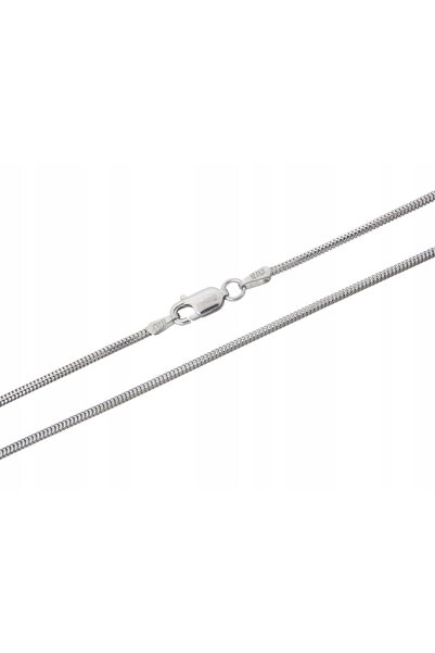 NO BRAND Lanț de argint tip cablu rotund, placat cu rodiu, 42cm, 1,6