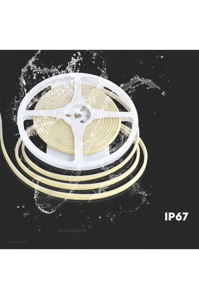 NO BRAND Bandă LED COB 320 LED-uri/m 9.8W/m alb rece 6000K IP20 12V 8mm 5m