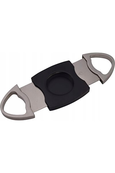 NO BRAND Tăietor de trabucuri din oțel inoxidabil, cu lame duble plate, 6mm