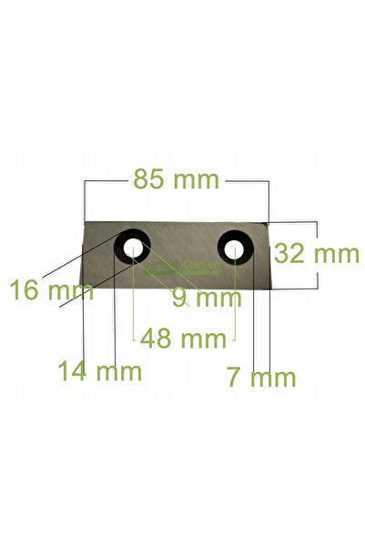 NO BRAND 2 cuțite pentru tocător, 85x32 mm, orificii de 9 mm, distanța dintre...