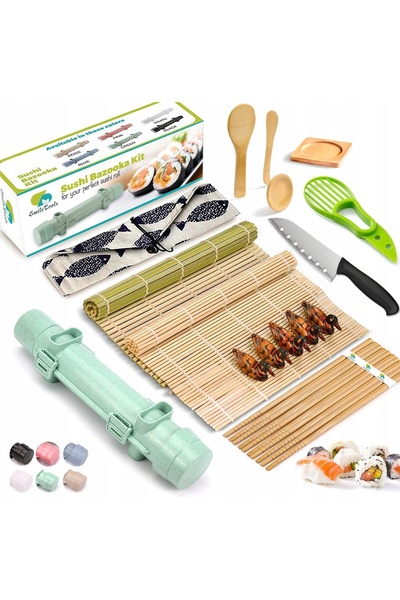 NO BRAND Set de 30 de piese pentru prepararea sushi-ului, cu covoraș pentru r...
