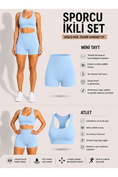 MRDN MODA Ženske mini leggins od likre sa visokim strukom - set od 2 komada s...