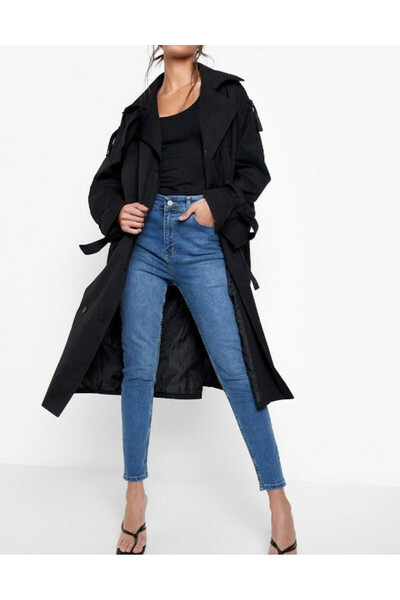 NO BRAND Blugi albaștri Push up Tubolare Classic Skinny 7/8 Boohoo 36