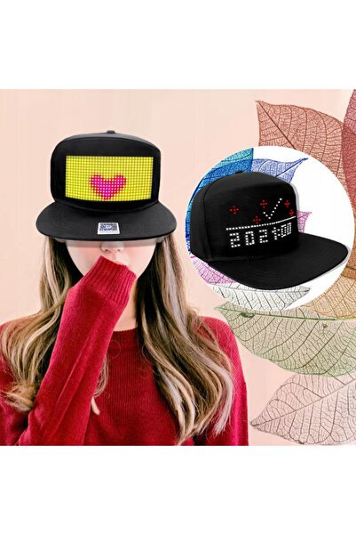 NO BRAND Șapcă cu vizor LED, animație text, aplicație Bluetooth