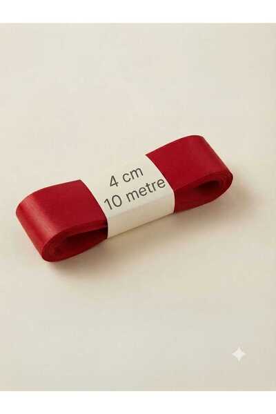 ZELL-ALZ Red Double-Sided Satin Ribbon (4 cm) 10 Meters