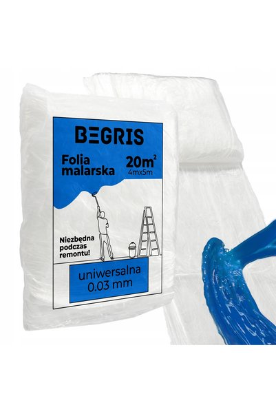 NO BRAND Folie groasă pentru vopsire 30 microni 4x5 Folie plastică protectoar...