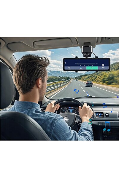 NO BRAND Cameră de bord tip oglindă retrovizoare inteligentă 4K de 10,7 inci,...