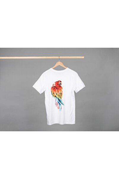 Noname Tricou Unisex Bumbac Premium Casual " Papagal desenat " Inscriptie
