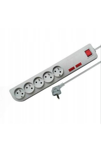 NO BRAND Prelungitor cu filtru 5Gn 3m cu întrerupător Gri 2300W 10A Elgotech
