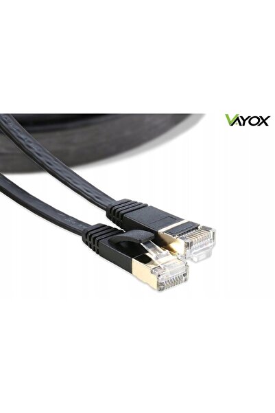 NO BRAND Cablu Ethernet Rețea LAN Patchcord Coaxial Internet Plat SFTP Cat7 25m