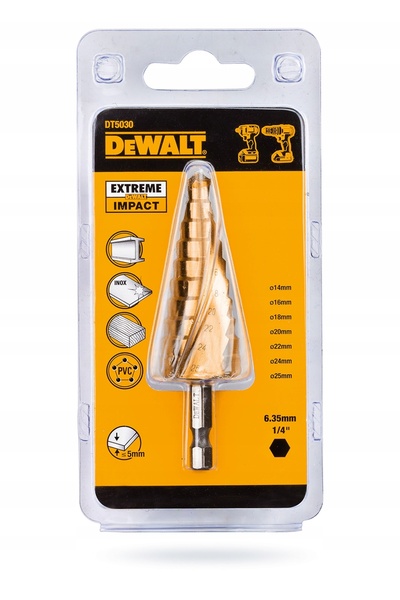 Dewalt Burghiu în trepte 14-25mm pentru găurire în metal DT5030