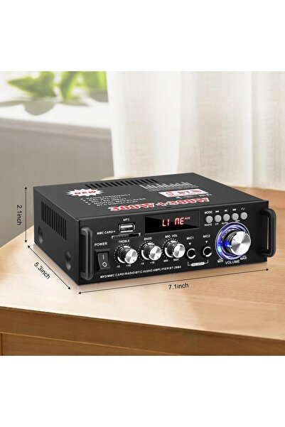 NO BRAND Amplificator de putere audio stereo digital Bluetooth cu telecomandă
