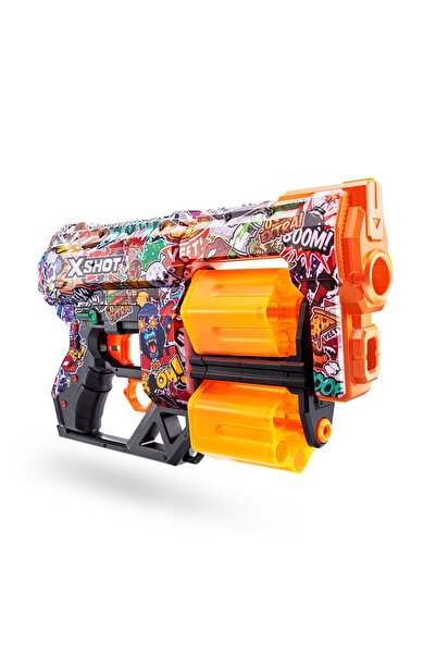 NO BRAND ZURU X-Shot GUN lansator SKINS DREAD SKETCH + 12 gloanțe 36517H
