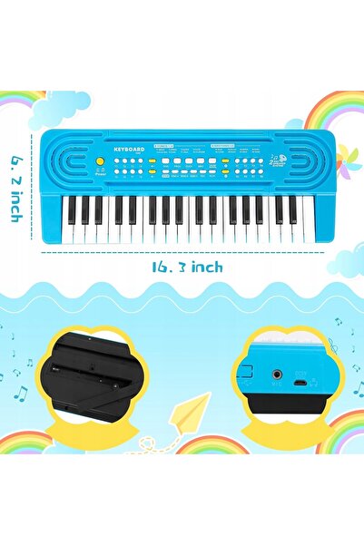 NO BRAND Pian electronic pentru copii, 37 de clape, muzical educativ