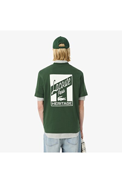 Lacoste Yeşil Çok Baskılı Jersey Tişört