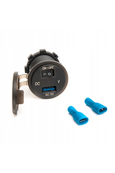 NO BRAND Încărcător USB QC 3.0 pentru priză brichetă auto/motocicletă
