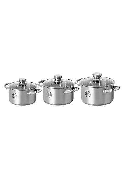 NO BRAND Set de oale Satino inox 6 piese mg home