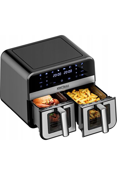 NO BRAND Airfryer 9l 2500w două compartimente 4.5l +LCD kd4179