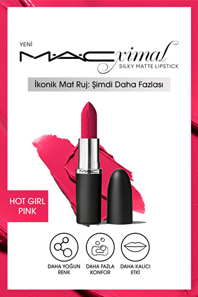 M.A.C MACximal Silky Matte Mat Bitişli Ruj - Hot Girl Pink