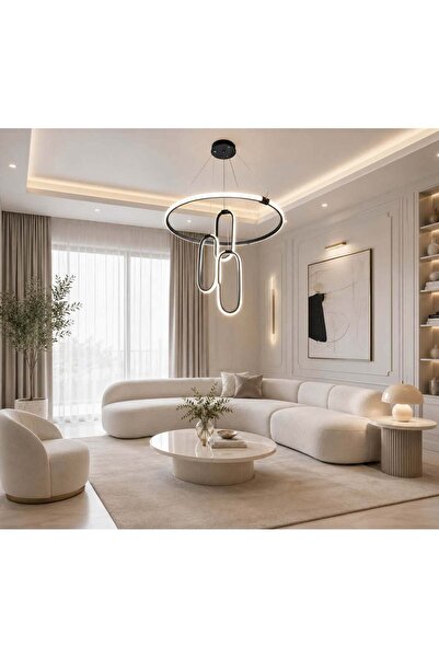 OSC HOME modern led avize kumandalı siyah kasa