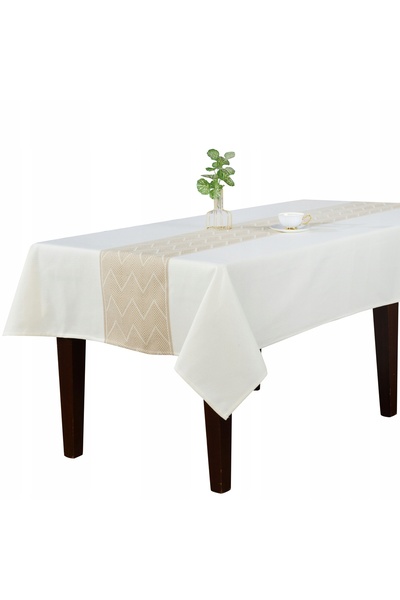 NO BRAND Fată de masă decorativă 140x240 Boho 093, model în zig-zag
