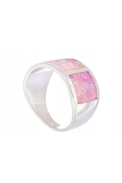 NO BRAND Inel placat cu rodiu, mărimea 19, cu opal de 12mm, cadou