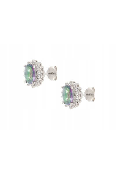 NO BRAND CERCEI DE ARGINT CU DIAMANTE MARQUISE MYSTIC TOPAZ – CADOU