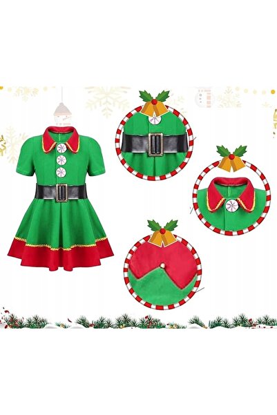 NO BRAND Costum de Elf, Deghizare, Urechi de Crăciun, Fustă, Elf Moș Crăciun ...