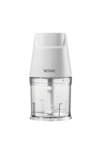 VICTRONIC Electric Chopper, 300 W, 500 ml plastic bowl, white