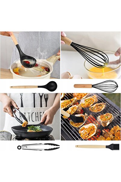 NO BRAND Set de ustensile de bucătărie din silicon, accesorii, 12 piese